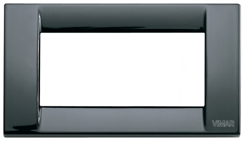 a black rectangle cover plate. a white middle. on a white background
