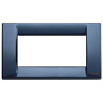 A dark blue rectangle classica cover plate. white square center. on a white background