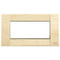 A light colored wood Cover plate. Rectangle with a hollow center. On a white background