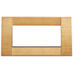 A cherry wood square cover plate. No center. Hollow and on a white background