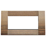 Walnut wooden cover plate. light brown. Square, no center. On a white background