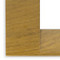 A teak colored wooden left corner. Square, on a white background