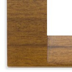 An L shape bottom corner. Wood, light mahogany . On a white background