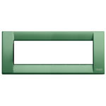 A bright green long rectangular cover plate. No middle center. On a white background