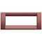 Bordeaux Colored long hollow rectangle cover plate. On a white background.