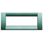 A long rectangular bright green plate cover. Hollow inside on a white background
