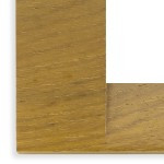 A Teak colored left bottom corner. Square. Wood. On a white background.