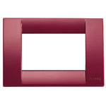 A ruby Red square Classica cover plate. Empty center. On a white background.