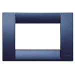 A Sapphire blue square Classica plate. Hollow inside. On a white background.