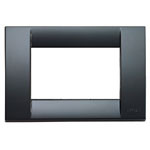 A Black square cover Idea Classica cover plate. Light shine. Hollow inside on a white background