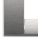 An L shape left corner. Shiny silver. Cover plate. On a white background