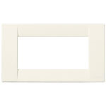 A rectangle cover plate. Hollow inside. Silk white color. On a white background