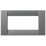 A vimar cover plate. silk grey color. rectangle on a white background