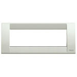 Granite white vimar cover plate. thin rectangle. White in side. On a white background