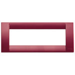 A ruby red vimar cover plate. rectangle. On a white background