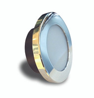 A round Alian 105mm. Shiny mirror bezel, Foggy glass lens. On a white background