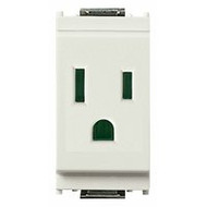 A white 2P+E 15A Outlet . Outlet on the center. On a white background