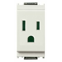 A white 2P+E 15A Outlet . Outlet on the center. On a white background
