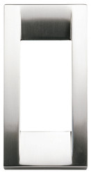 Long rectangular Chrome plate cover. Shiny. On a white background