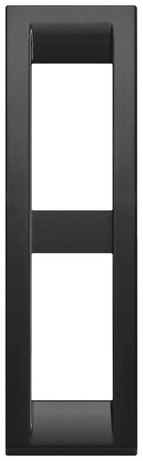 Long rectangular black plate cover with two slots on a white background