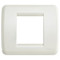 Ivory Rondo square plate cover with rounded corners. Smooth.  On a white background