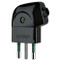 a black plug at 90 degree. three prongs. vimar on it. on a white background,.