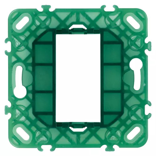 VIMAR PLANA 14600

Wiring devices / Traditional wiring devices / PLANA / Mounting frames

Frame 1M without screws
1-module mounting frame, without screws, for 60 mm fixing centres or 56x56 mm flush mounting boxes

The transparency helps the installation and the wiring of devices
The honeycomb structure gives structural strength
The slots in the corners enable fixing to the panel
The hooking teeth encourage fixing in series for the installation of multiple modules
Thanks to the central slots, the support can be fixed onto the wall level
Product Status
3 - Active