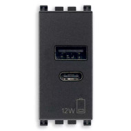 VIMAR 19292.AC

Wiring devices / Traditional wiring devices / ARKÉ / Devices

A+C-USB supply unit 12W2,4A5V 1M grey
5 V 2,4 A USB power supply unit for electronic devices, 1 A-USB and C-USB ports providing a total of 2,4 A for charging simultaneously two devices (e.g. tablet, smartphone), supply voltage 120-240 V~ 50/60 Hz, grey - 1 module

The type C USB socket outlet is a standard used in latest-generation devices; since it is reversible, it can be inserted either way round
Compact A+C socket outlets in a single module, 2 types of output for a total power of 2.4 A (divided over the 2 outputs)
Product Status
6 - Block for orders