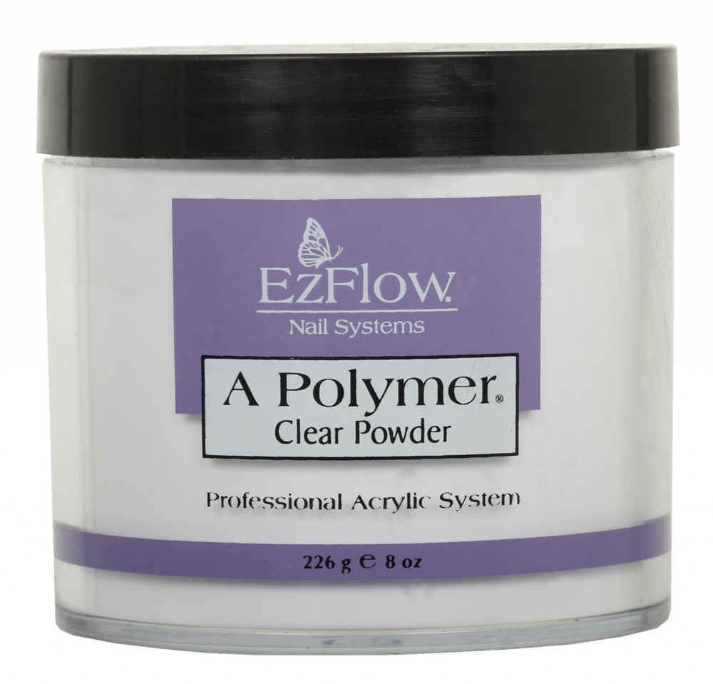 Ezflow Acrylic Powder A Polymer - CLEAR 16 Oz 818936660430 
