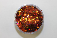 Starlight Nail Art Glitter - 7 Orange Hexagons (2 oz.)