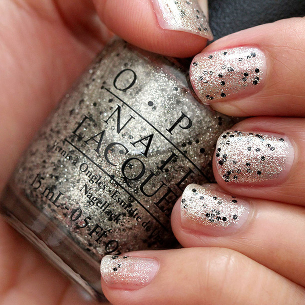 opi black glitter nail polish