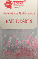 Starlight Nail Art - Pink White Mix Butterflies (foil)