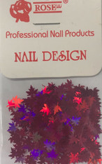 Starlight Nail Art - Dark Pink Leaves (foil)