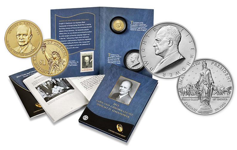 2015 S Dwight D Eisenhower Presidential Proof Dollar Coin from US Mint Proof Set 