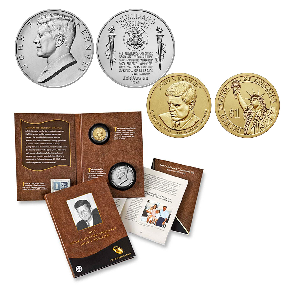 2015 John F Kennedy Coin and Chronicle Set American Historic Society