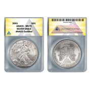 ANACS 2019 SP69 JFK Half and PR70 Native American Dollar Rocketship Coins