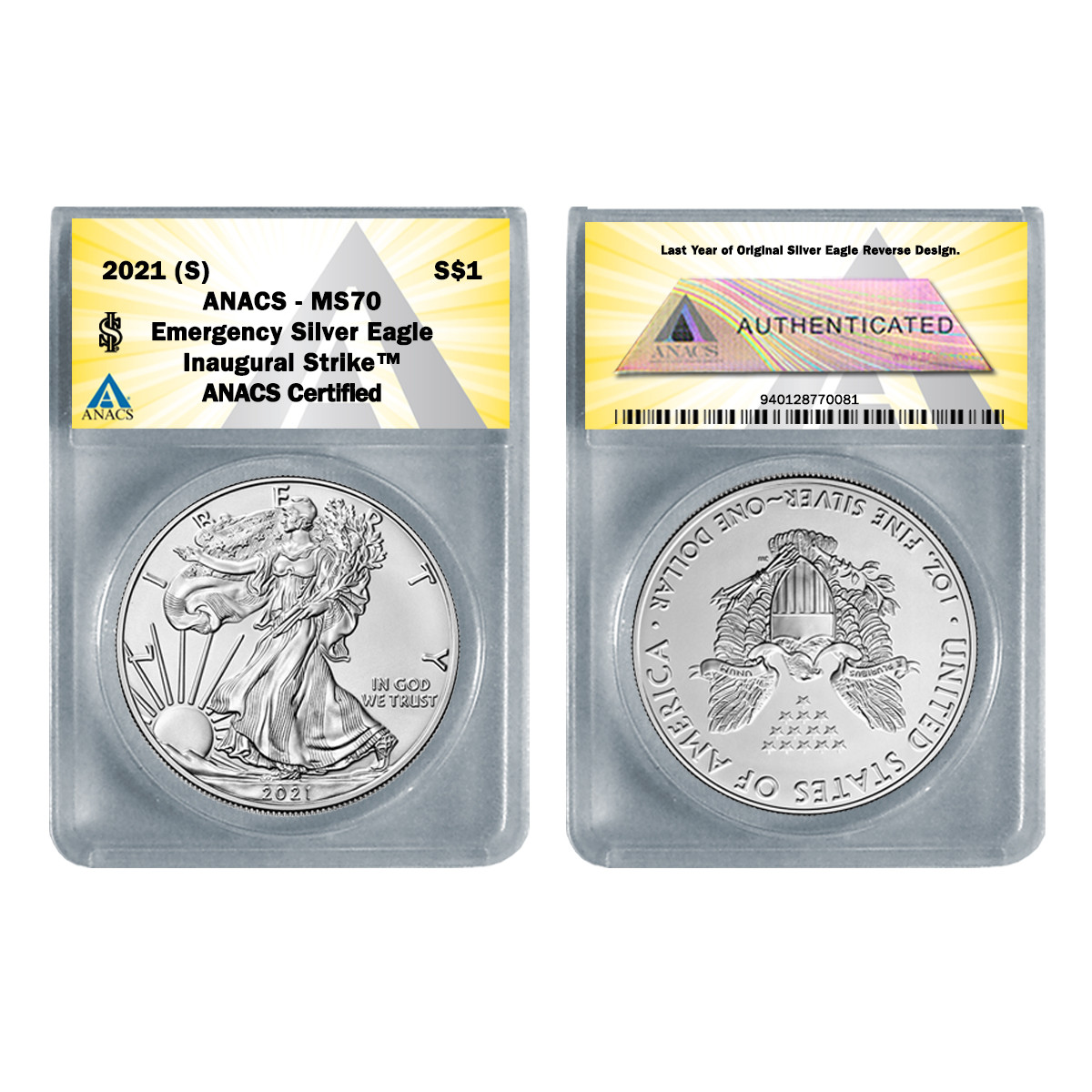 銀貨 Struck at San Francisco 2021 MS70 2021 (S) SILVER EAGLE NGC MS70 ER STRUCK @ SAN FRANCISCO