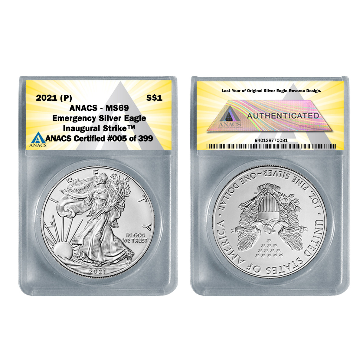 2021 P American Silver Eagle MS69 Emergency ASE Production