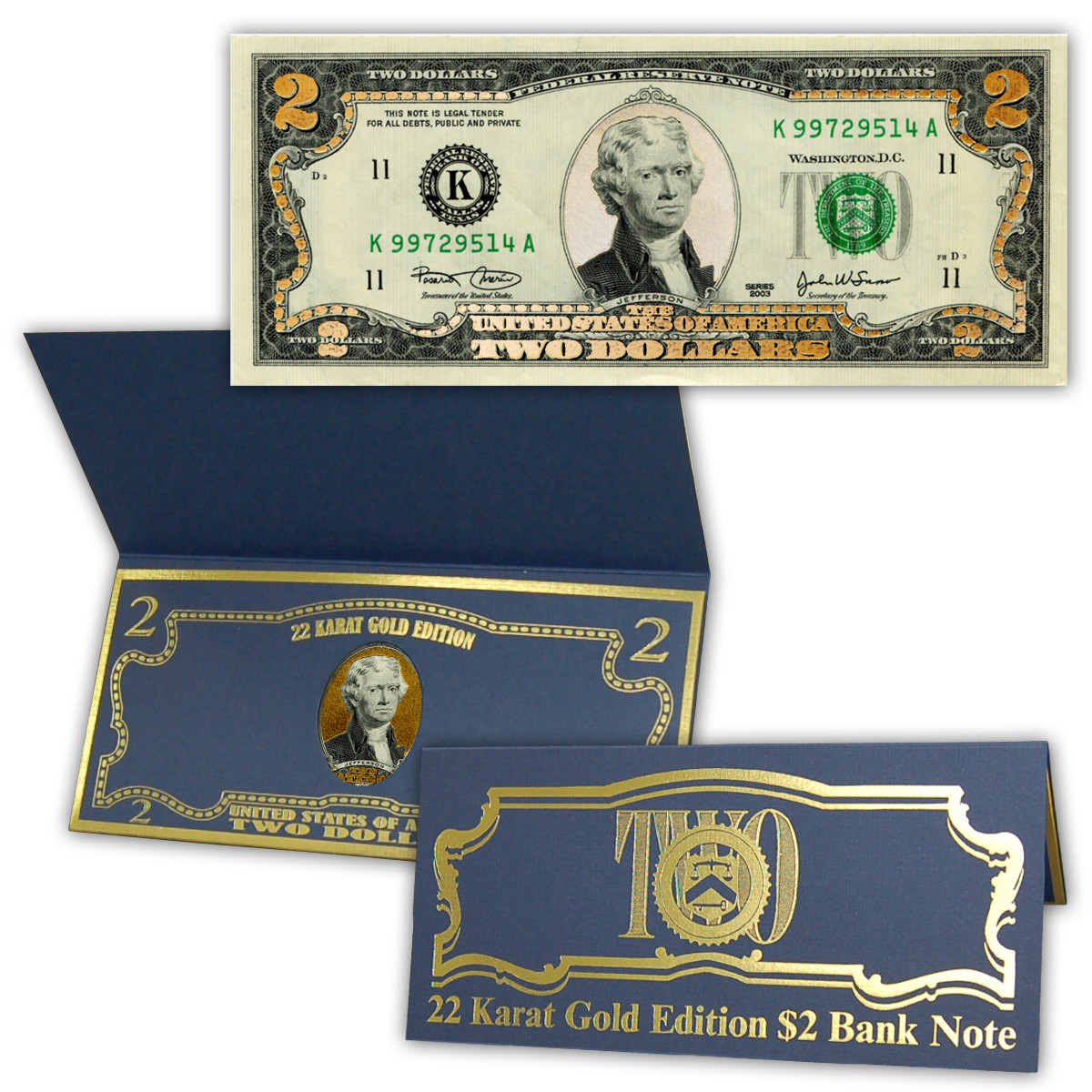 Limited buy Edition Collectors 2 Dollar Bill Authenticated