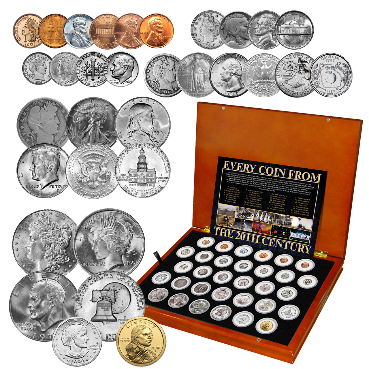 20th Century Complete Circulating Coin Collection American