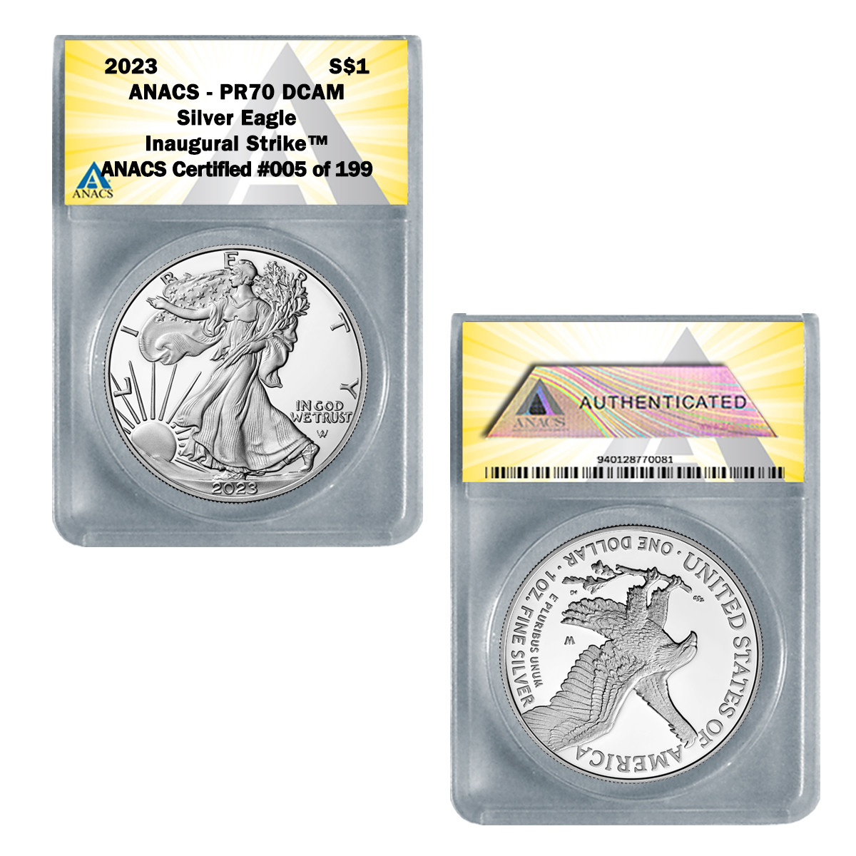 2023 W American Eagle One Ounce Silver Proof Coin PR70 American