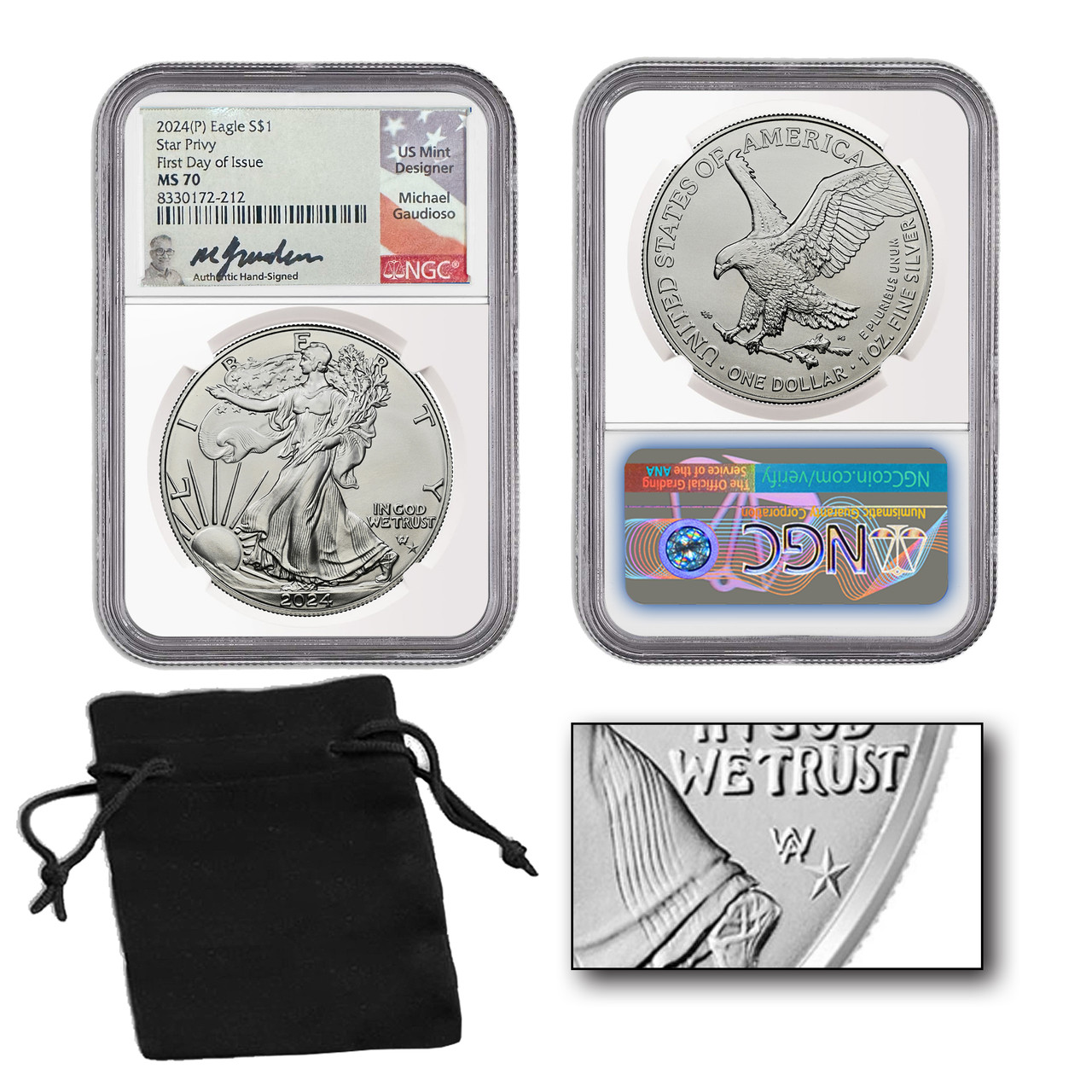 2024 American Silver Eagle NGC MS70 FDOI - Star Privy w/Michael