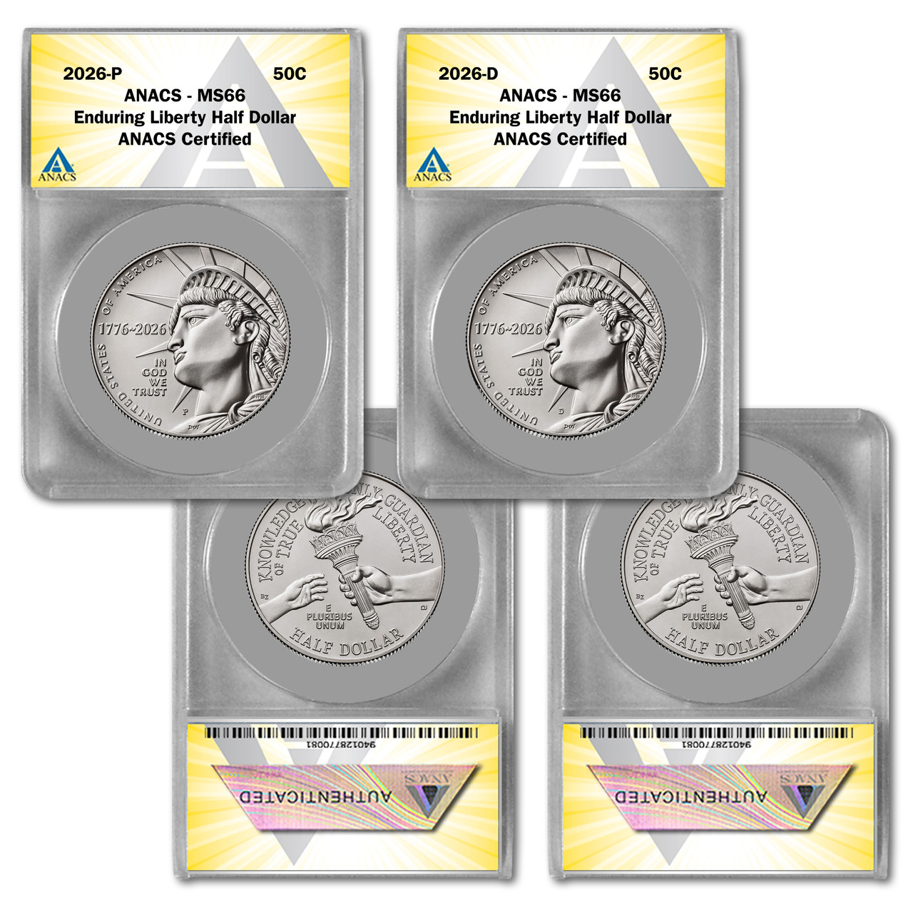 2026 P & D Semiquincentennial Liberty Half Dollar MS66 - American