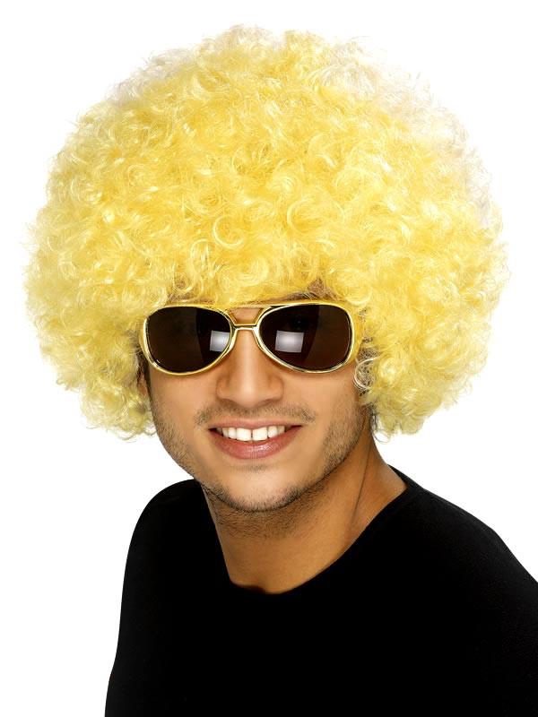 yellow afro wig