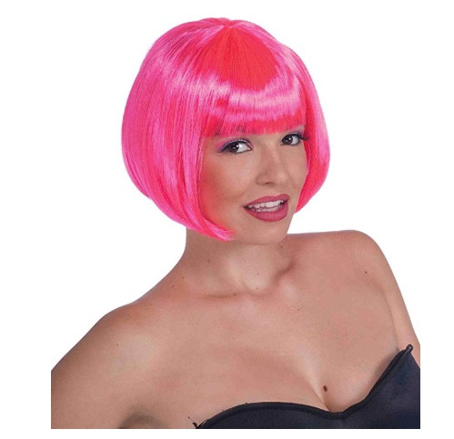 Hot Pink Bob Supermodel Costume Wig 6045