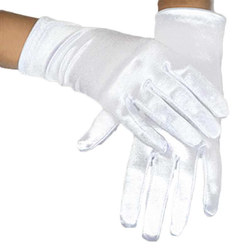 satin short gloves