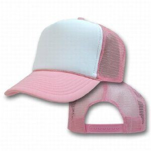 pink and white baseball cap