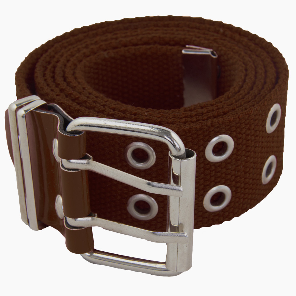 12 PACK Brown Canvas Two Hole Grommet Belts Mix Sizes 2260A Private