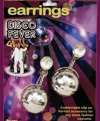 70's Disco Ball Costume Earrings 6695