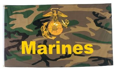 Woodland Camo Marines Pride Flag 3' x 5' FT 3120 - Private Island Party